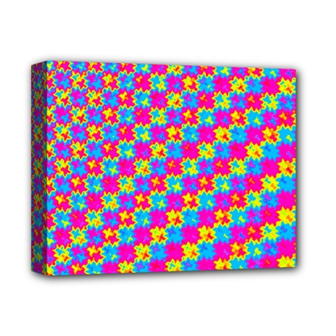 Crazy Yellow And Pink Pattern Deluxe Canvas 14  X 11 