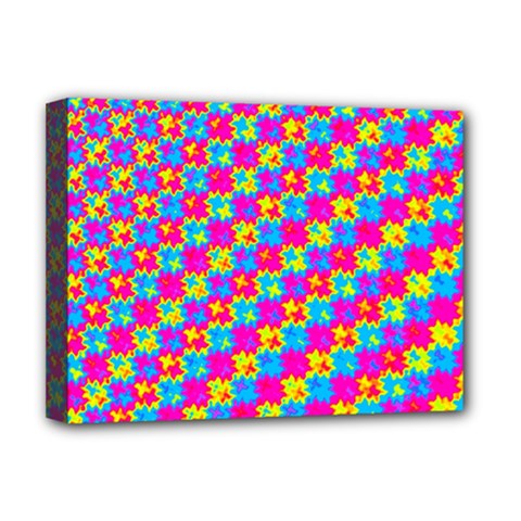 Crazy Yellow And Pink Pattern Deluxe Canvas 16  X 12  