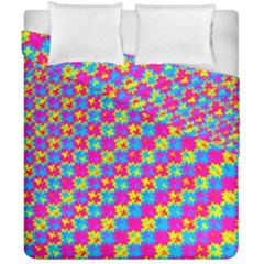 Crazy Yellow And Pink Pattern Duvet Cover (double Size) by KirstenStar