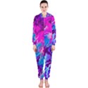 Stormy Pink Purple Teal Artwork Hooded Jumpsuit (Ladies)  View1