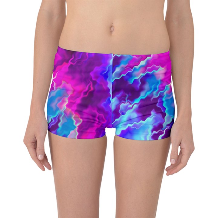 Stormy Pink Purple Teal Artwork Boyleg Bikini Bottoms