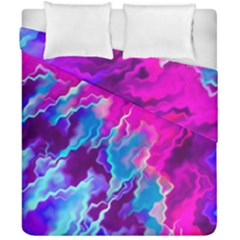 Stormy Pink Purple Teal Artwork Duvet Cover (double Size) by KirstenStar