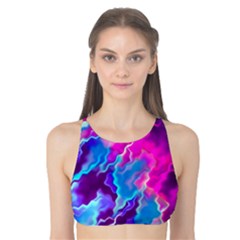 Stormy Pink Purple Teal Artwork Tank Bikini Top by KirstenStar