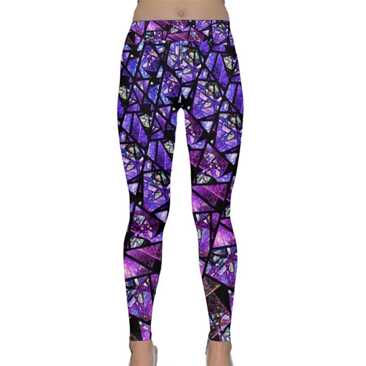  Blue purple Shattered Glass Yoga Leggings