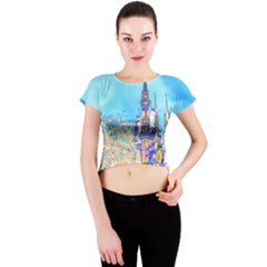 Castle For A Princess Crew Neck Crop Top