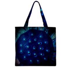 Blue Plant Zipper Grocery Tote Bags