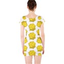 Yellow Rose Pattern Print  Short Sleeve Bodycon Dresses View2