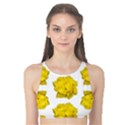 Yellow Rose Pattern Print  Tank Bikini Top View1