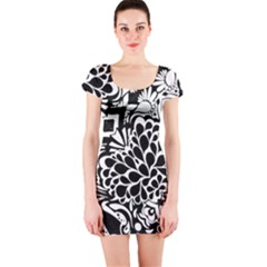 70 s Wallpaper Short Sleeve Bodycon Dress