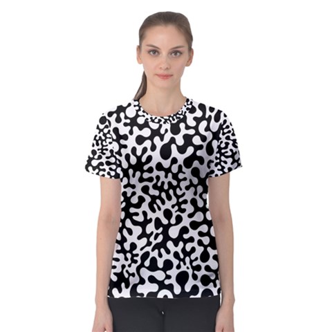 Black And White Blots Women s Sport Mesh Tee by KirstenStarFashion