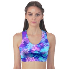 Blue And Purple Marble Waves Sports Bra