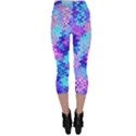 Blue and Purple Marble Waves Capri Leggings View2