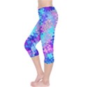 Blue and Purple Marble Waves Capri Leggings View3