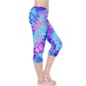 Blue and Purple Marble Waves Capri Leggings View4