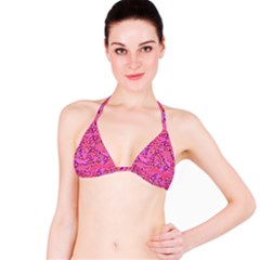 Bright Pink Confetti Storm Bikini Top