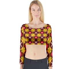 Cute Pretty Elegant Pattern Long Sleeve Crop Top