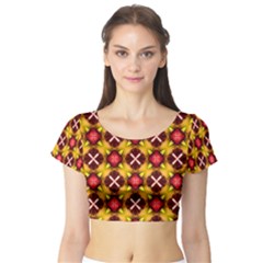 Cute Pretty Elegant Pattern Short Sleeve Crop Top