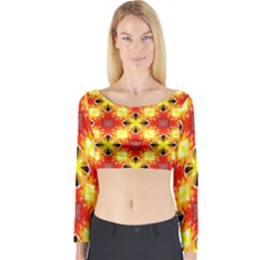 Cute Pretty Elegant Pattern Long Sleeve Crop Top