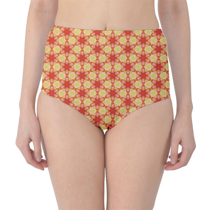 Cute Pretty Elegant Pattern High-Waist Bikini Bottoms