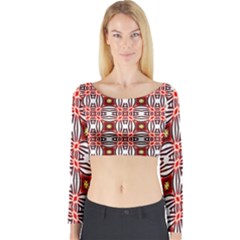 Cute Pretty Elegant Pattern Long Sleeve Crop Top