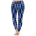 Blue Skull Checkerboard Winter Leggings View4