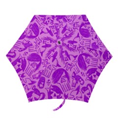 Purple Skull Sketches Mini Folding Umbrellas