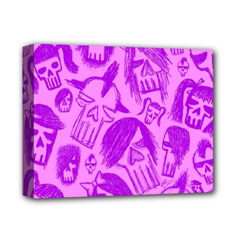 Purple Skull Sketches Deluxe Canvas 14  X 11 