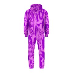 Purple Skull Sketches Hooded Jumpsuit (kids)