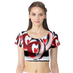 Heart Time 3 Short Sleeve Crop Top