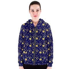 Sun, Moon & Stars Women s Zipper Hoodie by aura2000creations