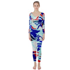 Wavy Chaos  Long Sleeve Catsuit