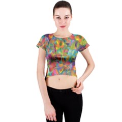 Colorful Autumn Crew Neck Crop Top