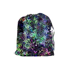 Colour Play Flowers Drawstring Pouches (large)  by InsanityExpressedSuperStore