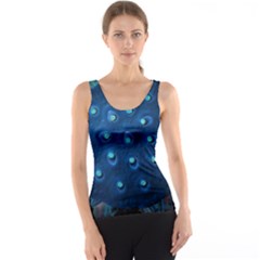 Blue Plant Tank Tops