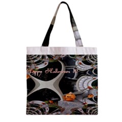 Creepy Pumpkin Fractal Zipper Grocery Tote Bags