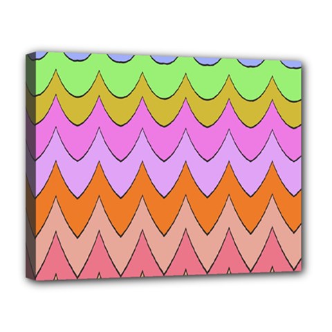 Pastel Waves Pattern Canvas 14  X 11  (stretched)