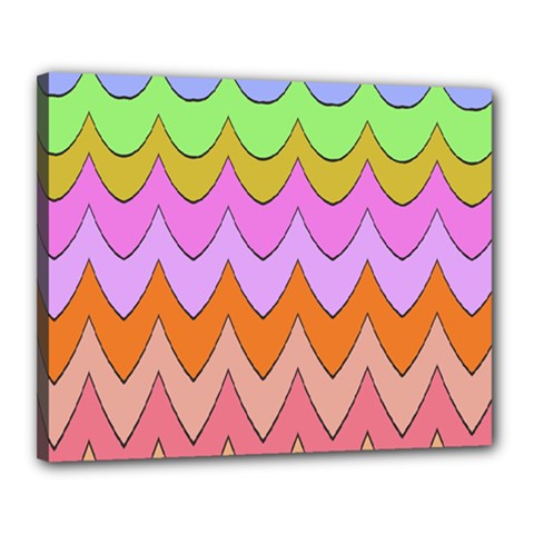 Pastel Waves Pattern Canvas 20  X 16  (stretched)