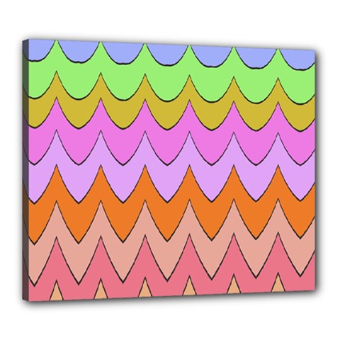 Pastel Waves Pattern Canvas 24  X 20  (stretched)