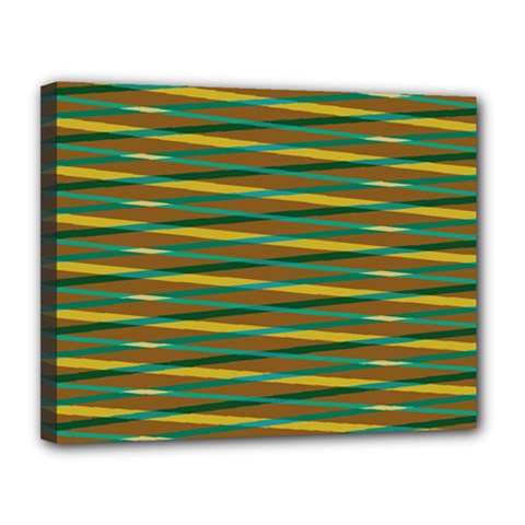 Diagonal Stripes Pattern Canvas 14  X 11  (stretched)