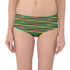 Diagonal Stripes Pattern Mid-waist Bikini Bottoms by LalyLauraFLM