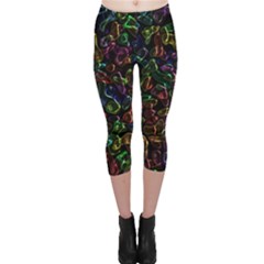 Colorful Transparent Shapes Capri Leggings