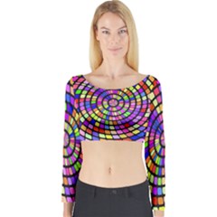 Colorful Whirlpool Long Sleeve Crop Top