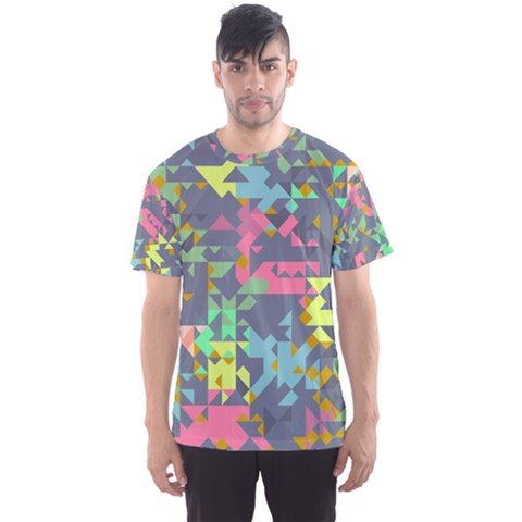 Pastel Scattered Pieces Men s Sport Mesh Tee by LalyLauraFLM