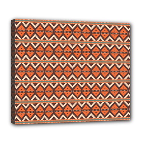 Brown Orange Rhombus Pattern Deluxe Canvas 24  X 20  (stretched)