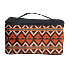 Brown Orange Rhombus Pattern Cosmetic Storage Case by LalyLauraFLM