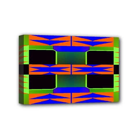 Distorted Shapes Pattern Mini Canvas 6  X 4  (stretched)