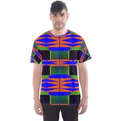 Distorted Shapes Pattern Men s Sport Mesh Tee