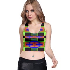 Distorted Shapes Pattern Racer Back Crop Top