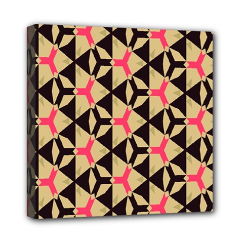 Shapes In Triangles Pattern Mini Canvas 8  X 8  (stretched) by LalyLauraFLM