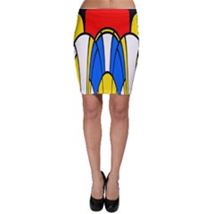 Colorful Distorted Shapes Bodycon Skirt